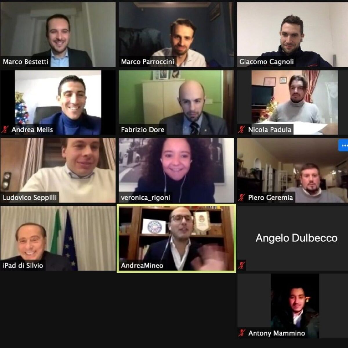 Berlusconi alla videoconferenza dei coordinatori di Forza Italia Giovani