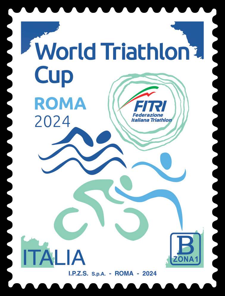 Un francobollo dedicato a World Triathlon Cup – WTC Roma 2024