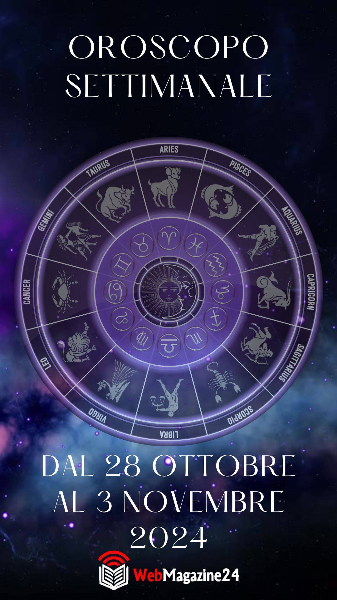 Oroscopo settimanale dal 28 ottobre al 3 novembre 2024