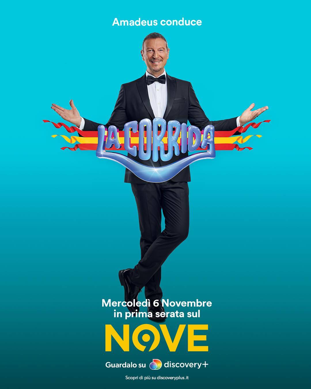 Dal 6 novembre “La Corrida” con Amadeus sul Nove