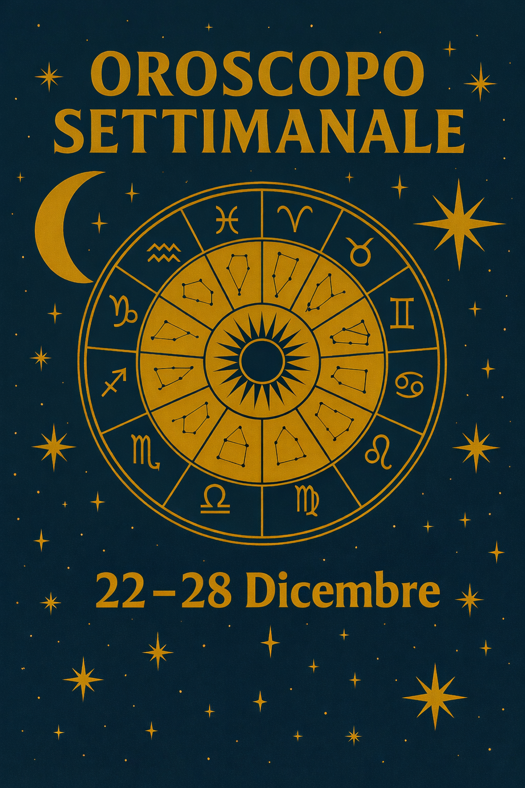 Oroscopo della settimana dal 22 al 28 Dicembre 2025