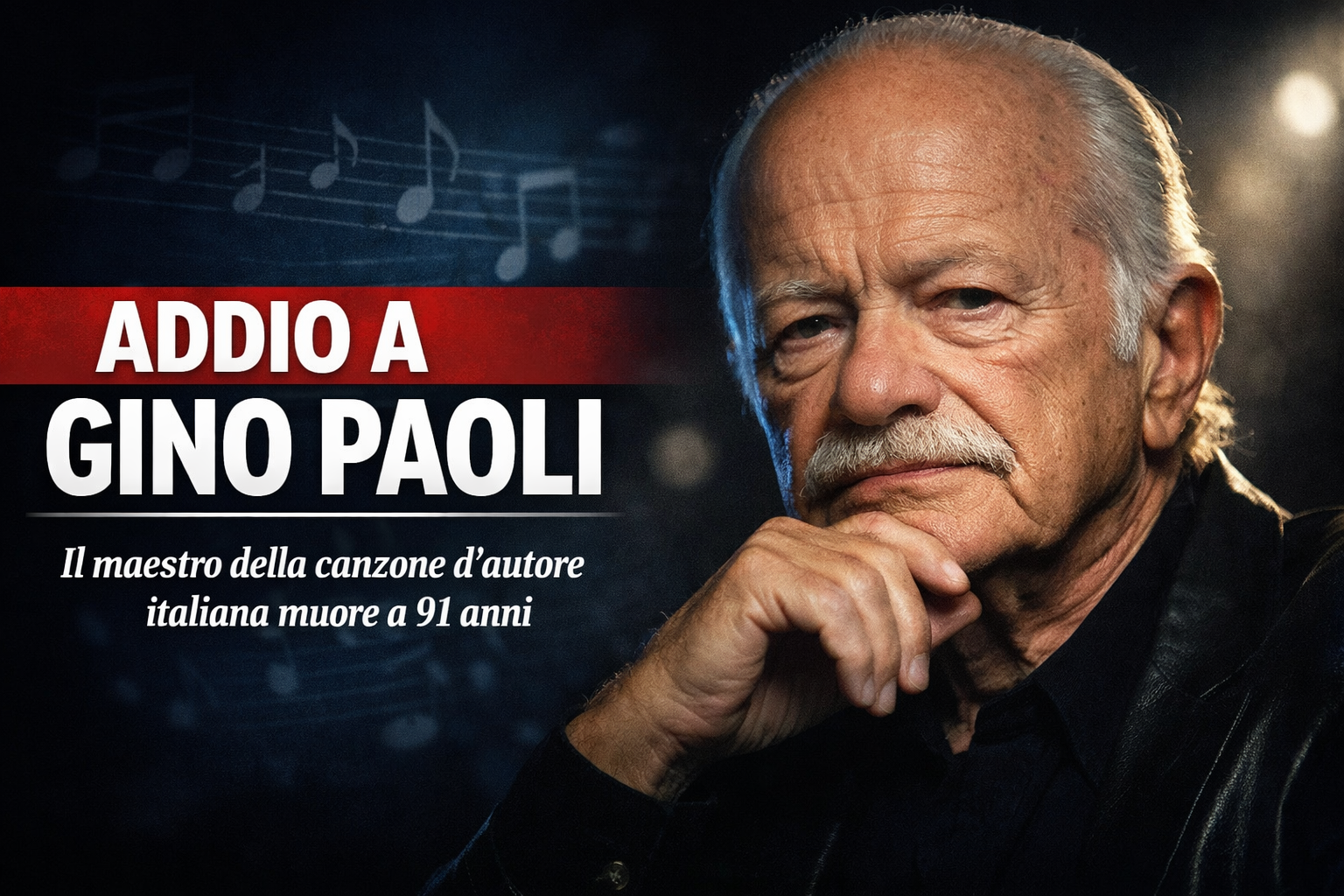 Gino Paoli cantautore italiano morto a 91 anni autore di Sapore di sale